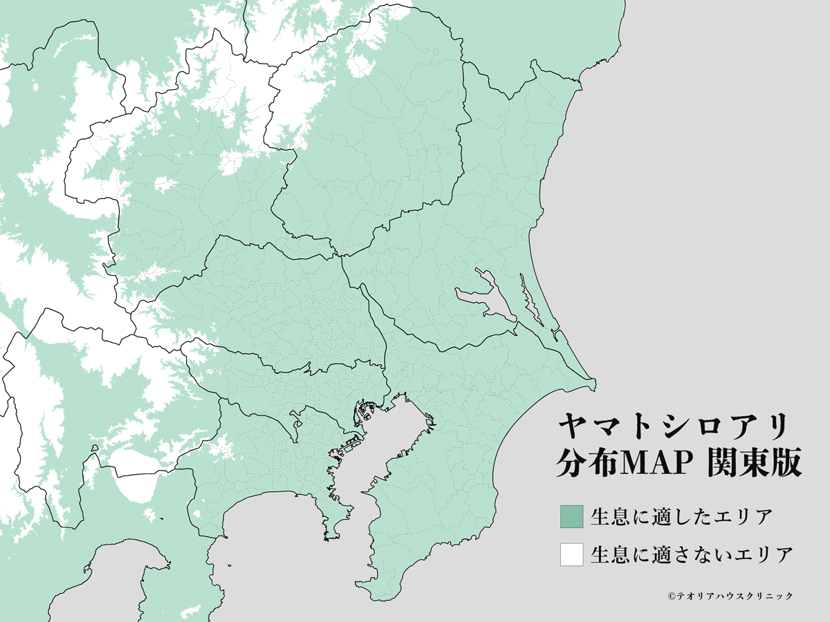 ヤマトシロアリ生息エリアマップ