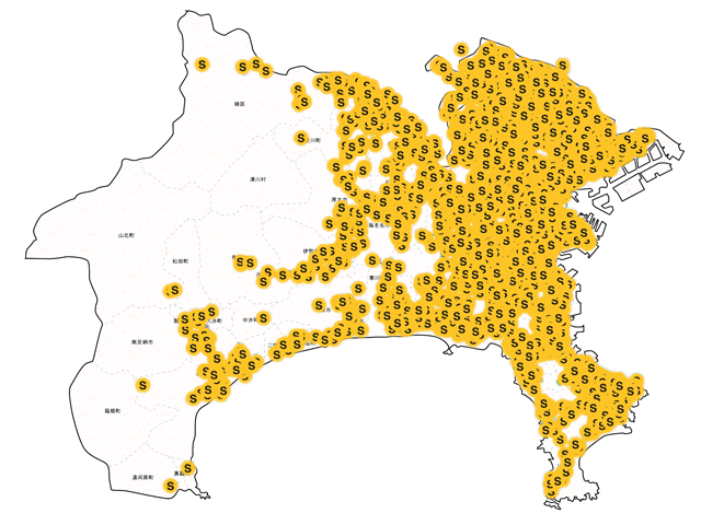 神奈川県のシロアリ駆除マップ