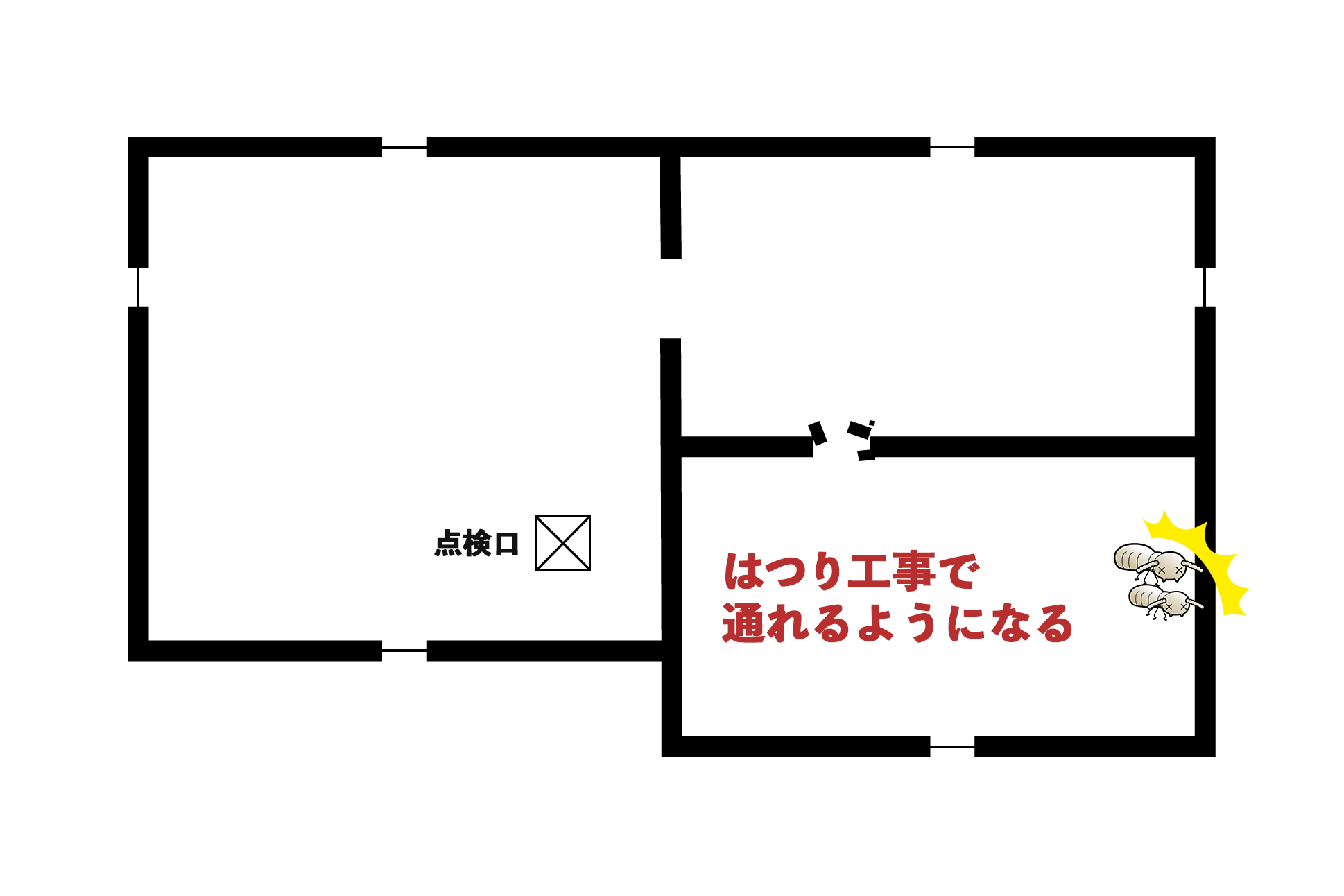 基礎をはつる状況