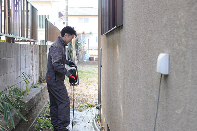 写真：作業の際には電源・水道をお借りします